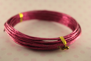  Проволока для плетения (с насечками) алюминий AWP- 2 d 2 мм 5 м №03 т. розовый